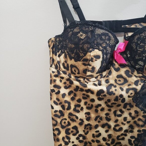 La Senza Leopard & Lace Satin Chemise Sz S - Picture 5 of 7